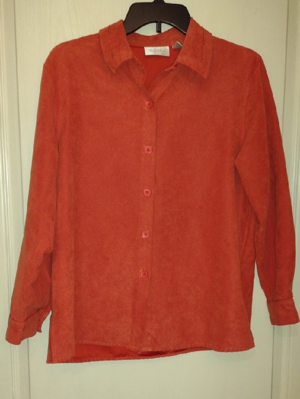 Studio Works Rust-Orange Button Front Blouse